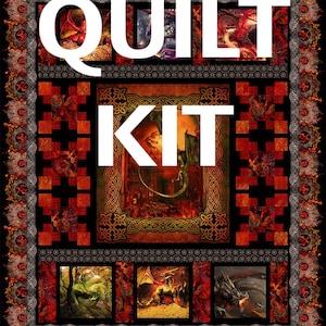 Quilt Kit - Red Dragons by Jason Yenter for In The Beginning -  Fabric for top and binding - 76 1/2&quot; x 92 1/2&quot;