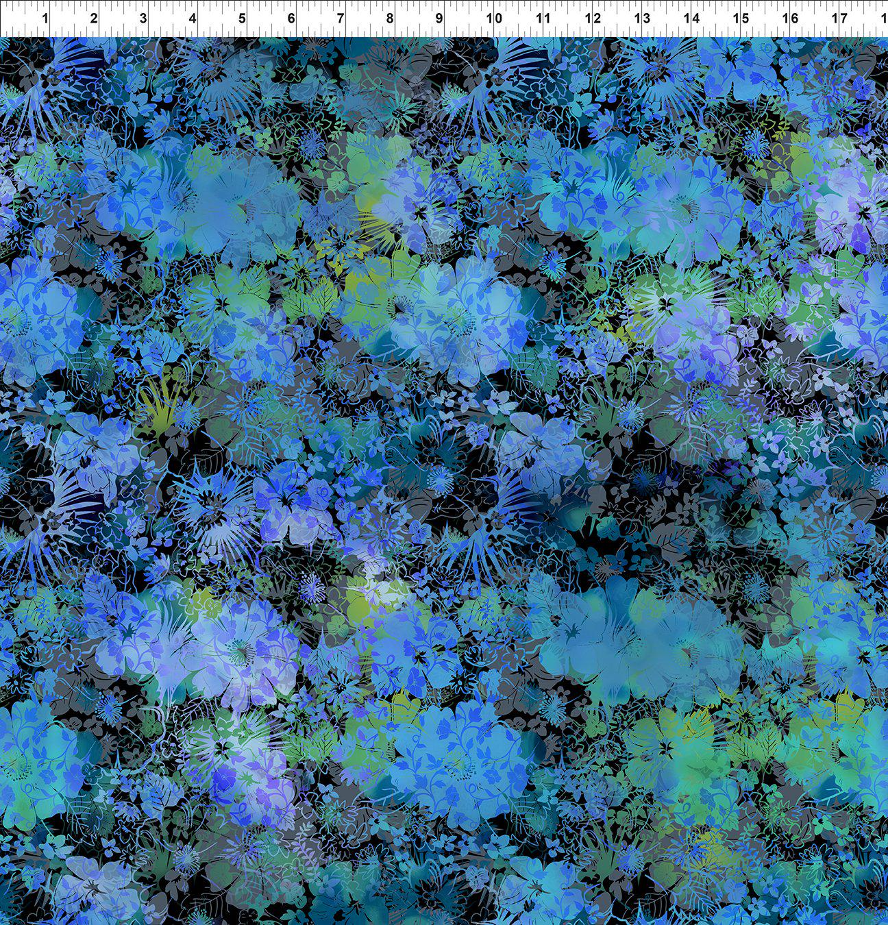 Lush - Blue from the I Dream in Color Collection (2IDC-2) by Jason Yenter for In the Beginning Fabrics - Priced by the 1/2 yard