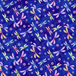 Royal Dragonflies by Color Principle for Henry Glass & Co - Sold in 1/2 yard (18 in) increments- Not cut until purchased