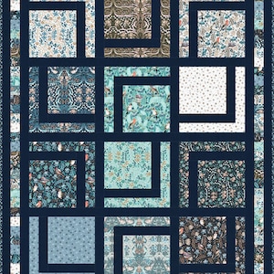 PDF QUILT MUSTER - Double Time - Federn und Flora Quilt Muster von Kari Nichols für Quilting Renditions - Lap, Twin, Queen und King