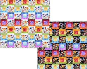 Quilt PATTERN - Blooming Day & Night Strip Quilt Pattern by Jason Yenter for In The Beginning Fabrics - 2 colorways - 56 1/2" x 64 1/2"