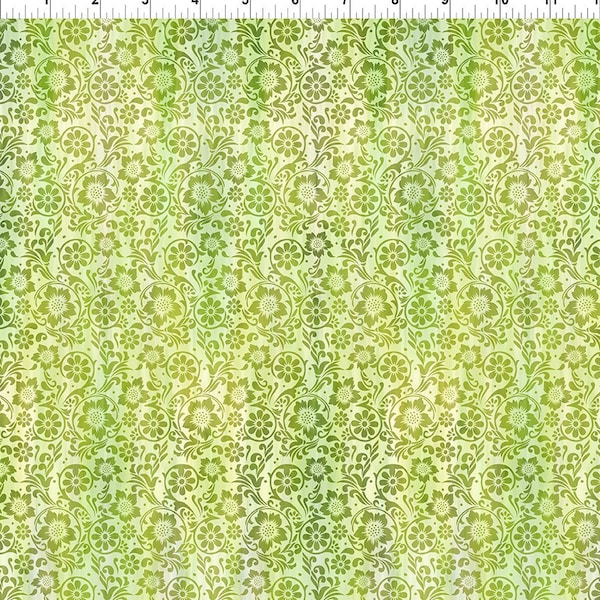 Garden Tonal Green from the Garden of Dreams II Collection by Jason Yenter for In The Beginning Fabrics - Price is per half yard - 8JYR 2