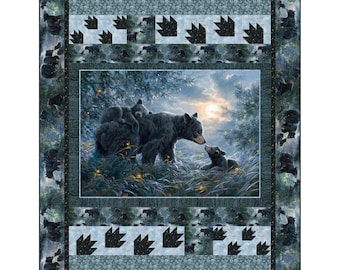 PDF QUILT PATTERN - Moonlight Bears Quilt Pattern by Castilleja Cotton - 54" x 70"