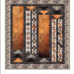 PDF-QUILTMÖNSTER - Ingots - Studio E Scary Spicy Quiltmönster av Kari Nichols för Quilting Renditions - 54,5" x 56" upp till 71"