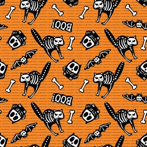 Tossed Bones of Motifs from Glow Ghosts Collection - Glow in the Dark by Shelly Comisky for Henry Glass - Sold by the 1/2 yard-42/43" width