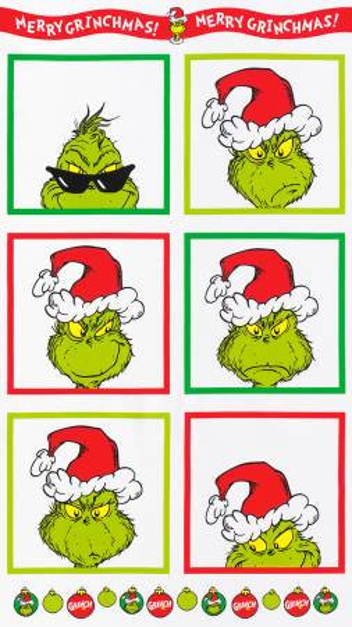 How the Grinch Stole Christmas Block Panel by Robert Kaufman - Etsy