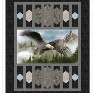 Quilt PATTERN - Mandapa - A Pieced Panel Quilt Pattern by Kari Nichols for Quilting Renditions - 57.5&quot; x up to 89.5&quot;