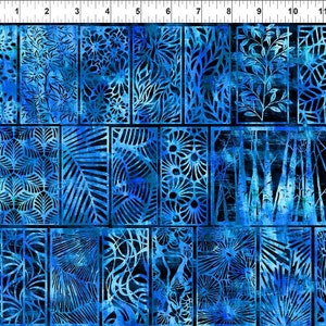 Woodblock - Blue from the Halcyon II Collection by Jason Yenter for In The Beginning Fabrics - Price is per half yard - 23HN 2