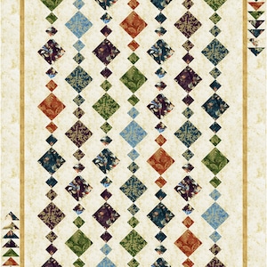 PDF QUILT MUSTER - Kristalle - Hoffman Birdsong Quilt Muster von Kari Nichols für Quilting Renditions - 58.5 &quot;x 82.5&quot;