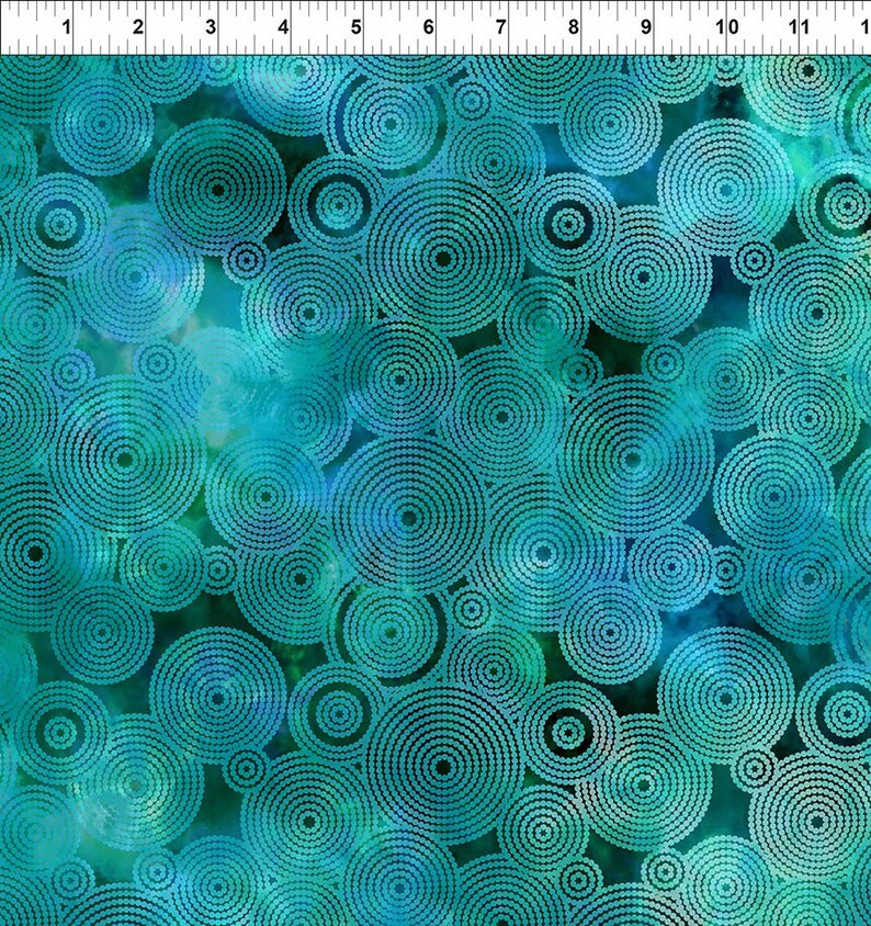 4345 width Floragraphix V Sold in 12 yard increments Circles Blue by Jason Yenter for In the Beginning Fabrics 8FGE3