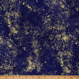 Brilliance Deep Blue and Gold by Hoffman - (W5363-682G) Priced by the 1/2 yard - Fabric NOT cut before sold