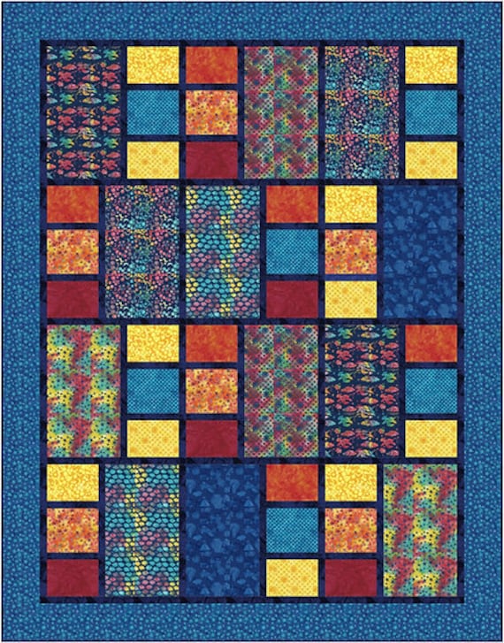 PDF QUILT PATTERN - Divisions - Batik Playtime Quilt Pattern by