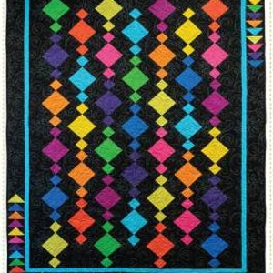Quilt PATTERN - Crystals - An Intermediate Pieced  Quilt Pattern by Kari Nichols for Quilting Renditions - 58.5&quot; x 82.5&quot;