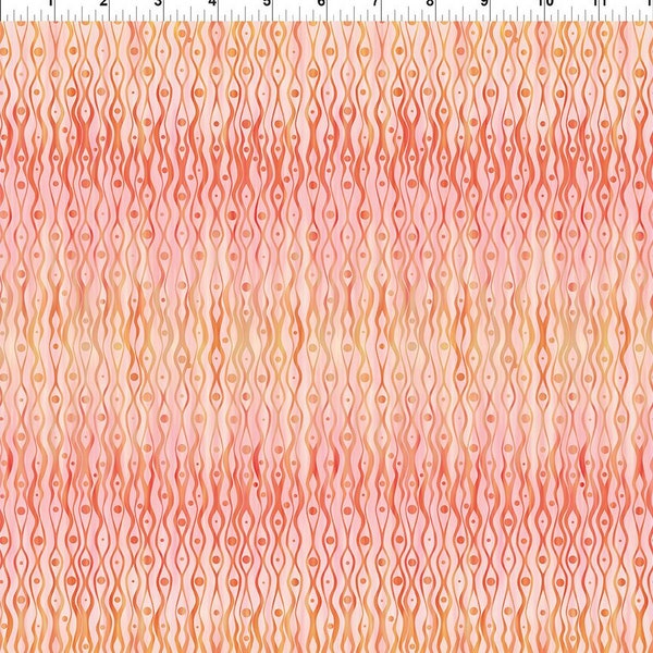 Bubbles - Coral from the Garden of Dreams II Collection by Jason Yenter for In The Beginning Fabrics - Price is per half yard - 10JYR 1