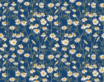 Daisies - Blue from the Hedgehog Hollow Collection by Jason Yenter for In The Beginning Fabrics - Price is per half yard - 9HH1