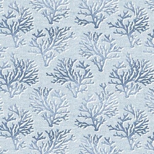 Light Blue Coral from the Cobalt Seas Collection by Andrea Tachiera for Henry Glass - Priced by the 1/2 yard