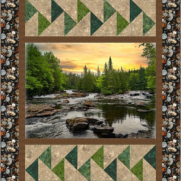 PDF QUILT PATTERN - In Flight - Hoffman Call of the Wild River Quilt Pattern by Kari Nichols for Quilting Renditions - 55.5" x up to 79.5"