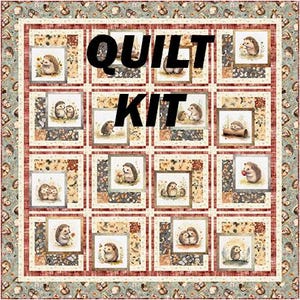 Quilt Kit - Framed Cuties Quilt Kit featuring Hedgehug fabrics from QT Fabrics - Fabric for top and binding with pattern - 54.5&quot;x 54.5&quot;
