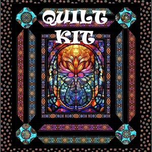 Quilt Kit - Sliders Radiant Reflections Quilt Kit with QT Fabrics  - Fabric for top and binding with pattern - 73&quot; x 81&quot;