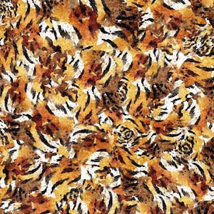 Tiger Skin - Orange from The Eye of the Tiger Collection by QT Fabrics - 43/44&quot; wide - Price per 1/2 yard