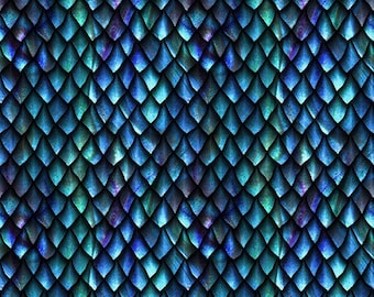 Blue Dragon Scales - by Jason Yenter for In the Beginning Fabrics - Sold in 1/2 yard increments - 43/45" width