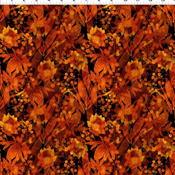 Rust Glorious from the Reflections of Autumn Collection by Jason Yenter for In The Beginning Fabrics 4RA 1- Sold by the 1/2 yard