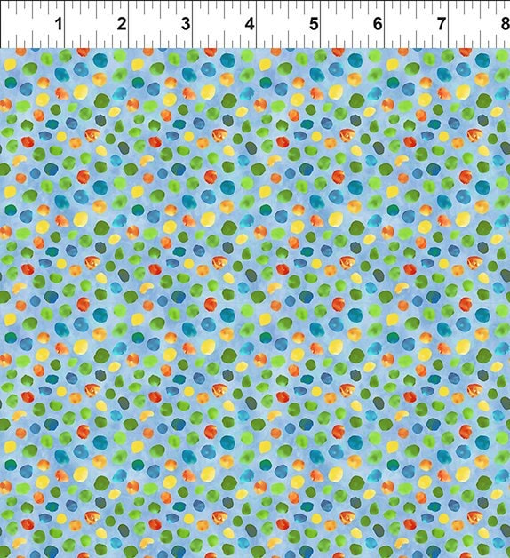 Multicolor Dots from the Jungle Friends Collection by In The Beginning Fabrics Sold by the 1/2 yard