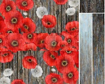 Poppy Meadow Tote Bag Canvas Panel by Northcott - 24" x 43"