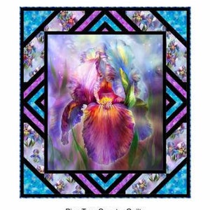 Quilt PATTERN - Stained Glass Garden - A Pieced Panel Quilt Pattern by Pine Tree Country Quilts - 50&quot; x 56&quot;