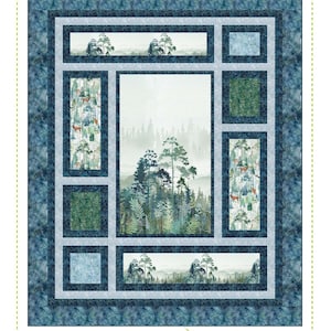 Quilt PATTERN - Picture That - Hoffman - Tree Line  - A Pieced Panel Quilt by Kari Nichols for Quilting Renditions - 72.5&quot; x 88.5&quot;