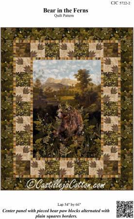 Quilt PATTERN - Bear in the Ferns Pattern by Castilleja Cotton - 54" x 66"