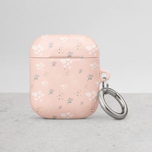 Pink Floral AirPods Pro 2 Case, AirPods Case 3rd Generation Case, airpod case cute, airpod case floral, feminine white flower airpods case