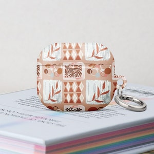 AirPods Case pro 3 protective with keychain, cute, trendy, aesthetic, designer earbud cover, botanical and nature lover, gift for her, mom