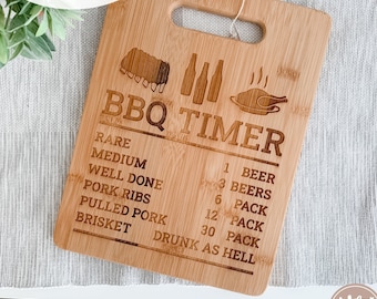 BBQ Timer Cutting Board SVG File | Laser Cut File (Digital Download)