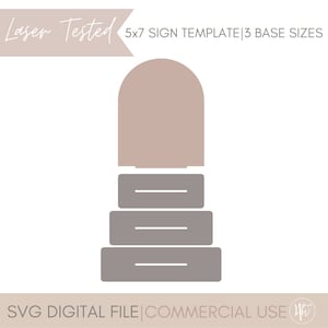 Modèle de signe d'arche 5 x 7 SVG | Chiffres de table en arc svg | Signe de mariage arc svg | Enseigne d'affaires arche SVG| Svg Glowforge | Fichiers laser
