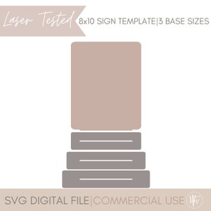 8 x 10 afgeronde rechthoek tekensjabloon SVG | Tabelnummers svg | Rechthoek bruiloft teken svg | Zakelijk bord SVG| Glowforge-svg| Laserbestanden