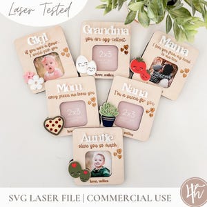Mini lot d'aimants photo SVG pour réfrigérateur | Cadeau fête des mères svg | Cadre photo format portefeuille svg | Svg Glowforge | Fichier laser svg pour cadre photo