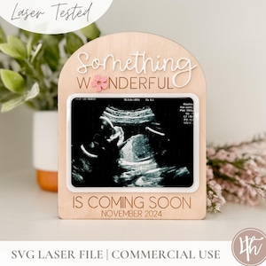 Daisy Ultraschall Kühlschrankmagnet Rahmen SVG | Demnächst verfügbar svg | Baby Ankündigung svg | Glowforge svg | Laserdateien | Schwangerschaftsmitteilung