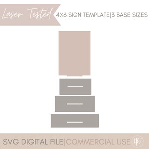 4x6 Rectangle Sign Template SVG | Table Numbers Sign svg | Wedding Sign svg | Rectangle Business Sign SVG| Glowforge svg| Laser Files