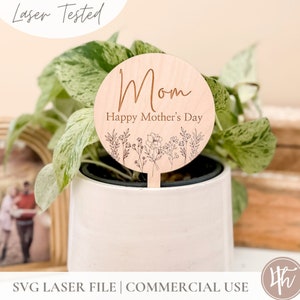 Etiqueta de planta do Dia das Mães SVG | Presente de Dia das Mães svg | Presentes de família svg | Arquivos de gravação a laser | Arquivos de pontuação a laser | Glowforge svg | Arquivos a laser