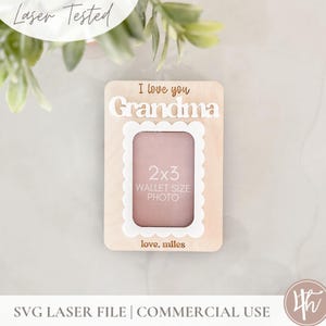 Koelkastfotomagneet SVG-mantel | Moederdagcadeau-svg | Portemonneeformaat fotolijst svg | Glowforge-svg | fotolijstje svg-laserbestand