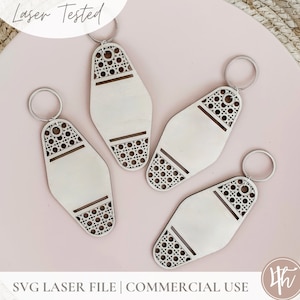 Cane Motel Keychain SVG | SVG Rattan Keychain| Laser Engrave Files | Glowforge SVG | Laser Files