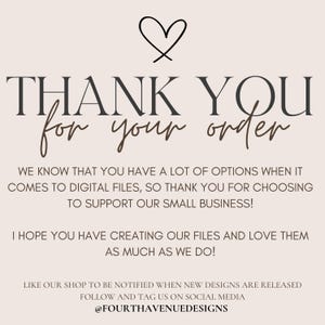 May include: Thank you for your order. We know you have a lot of options when it comes to digital files, so thank you for choosing to support our small business! I hope you have creating our files and love them as much as we do! Like our shop to be notified when new designs are released. Follow and tag us on social media @FOURTHAVENUEDESIGNS