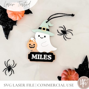Ghost Halloween Basket Tag SVG | SVG Boo Basket Tag| Personalized Boo Basket Tag | Custom Halloween Tag | Glowforge | Laser File