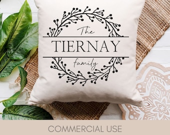 Family Name Wreath Sign SVG | Farmhouse Welcome (Digital Download)