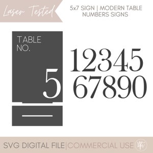 Modern Table Numbers SVG | Wedding Sign svg | Arch Acrylic Wedding Sign SVG| Glowforge svg| Laser Files
