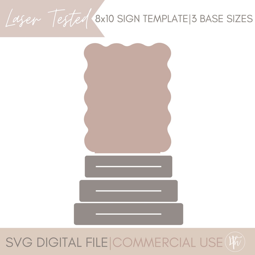 8x10 Scalloped Sign Template SVG | Scallop Table Numbers Svg | Scallop ...