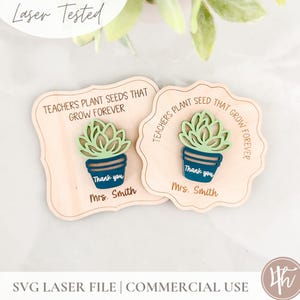 Aimant de professeur - graines de plantes - petit SVG | Cadeau d'employée de garderie svg | Fichiers laser | Forgelumineuse| Cadeau étudiant |  Personnalisé | Cadeau éducateur
