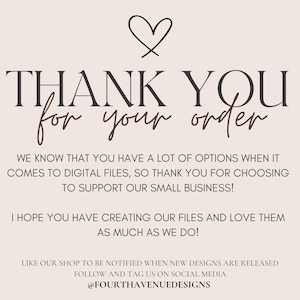 May include: Thank you for your order. We know you have a lot of options when it comes to digital files, so thank you for choosing to support our small business! I hope you have creating our files and love them as much as we do! Like our shop to be notified when new designs are released. Follow and tag us on social media @FOURTHAVENUEDESIGNS