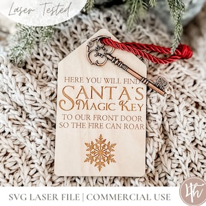 SVG Santa&#39;s Magic Key| Laser Engrave Files | Glowforge Christmas SVG| Glowforge SVG | Laser Christmas Files